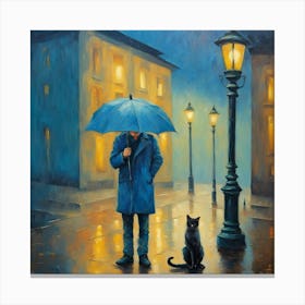 Man And Kitten Canvas Print