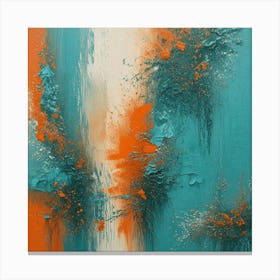 Teal & Orange Abstract 1 Canvas Print