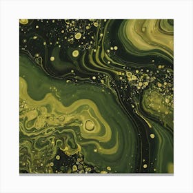 olive gold abstract wave art 23 Canvas Print