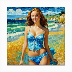 Girl On The Beach dh Canvas Print