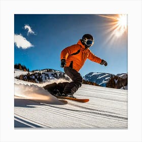 Snowboarder In The Sun Canvas Print