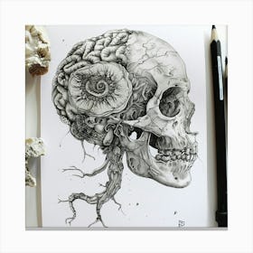 Skull And Roots Canvas Print