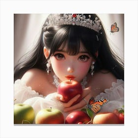 Anime Girl With Apple Canvas Print