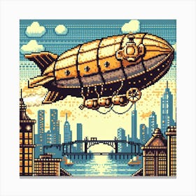 8-bit steampunk airship 3 Canvas Print