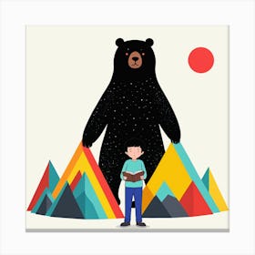 Bear And A Boy 1 Canvas Print