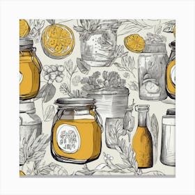 Dibujo Artculos De Cocina Canvas Print