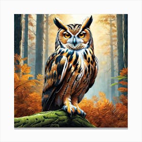 Owl In The Forest 181 Canvas Print
