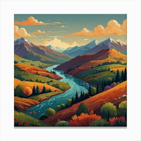 Autumn Landscape Painting 1 Canvas Print