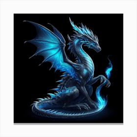 Blue Flame Dragon Canvas Print