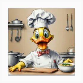 Chef Duck 15 Canvas Print