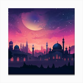 Islamic City At Night 5 Canvas Print