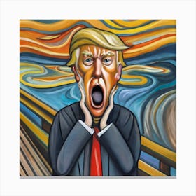 Donald Trump As The Scream By Munch Painting Canvas Print
