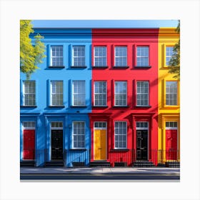 Colorful London Row Houses Canvas Print