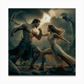 Aphrodite And Adonis Canvas Print