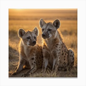 Hyenas At Sunset Canvas Print