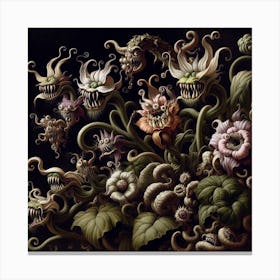 Botanical Bizarreness - "Blooms of a Forgotten Garden" Canvas Print