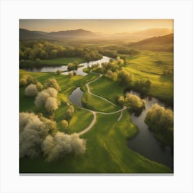 Sunrise Over A Valley Canvas Print