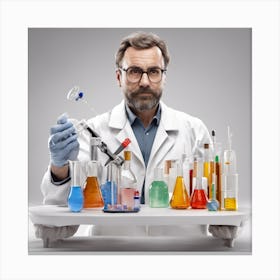 Scientist Holding A Tray Canvas Print