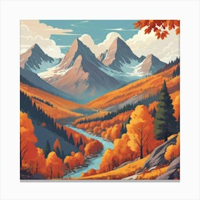 Graphic Design Autumn Peaks Art 3 Canvas Print