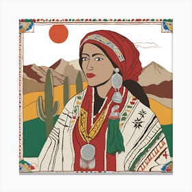 Aztec Woman 1 Canvas Print