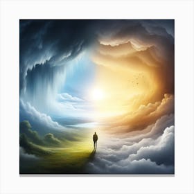 Man In The Clouds Dreamscape Canvas Print