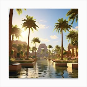 Egyptian Village Canvas Print