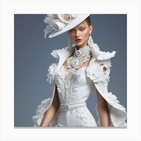 White Dress And Hat 2 Canvas Print