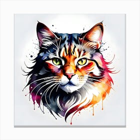 Colorful Cat 13 Canvas Print