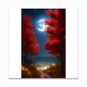 Full Moon In The Forest 1 Canvas Print