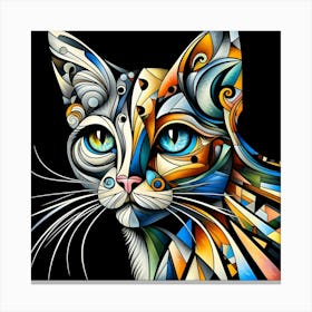 Abstract Cat Painting 10 Canvas Print