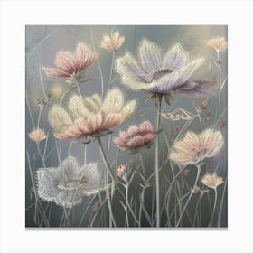 Tranquil Elegance Modern Muted Queen Anne's Lace 5 Canvas Print