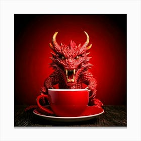 Firefly Angry, Red, Dragon, Glaring, Camera, Cup, Coffee, Fierce, Mythical, Creature, Intense, Fanta (2) Canvas Print