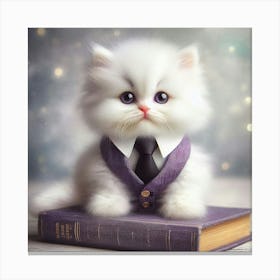 Kitten In A Suit Canvas Print