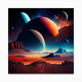 Planets In Space Canvas Print