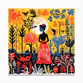 Frida, Flora And Fauna Canvas Print