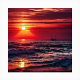 Sunset Over The Ocean 152 Canvas Print