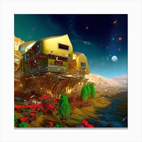 Golden House In The Sky Canvas Print