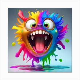 Leonardo Creative A 3d Hd Rainbow Splash Art Monster Face Big 0 (1) Canvas Print