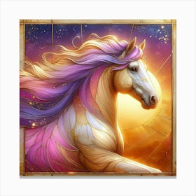 Horse With Rainbow Mane Canvas Print