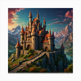 Castle In The Mountains 7 Canvas Print