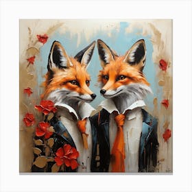 Couple of foxes 1 Canvas Print