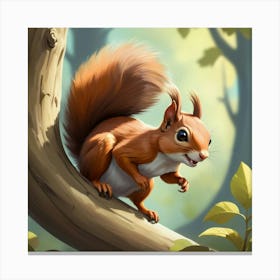 Squirrel In The Woods 1 Canvas Print