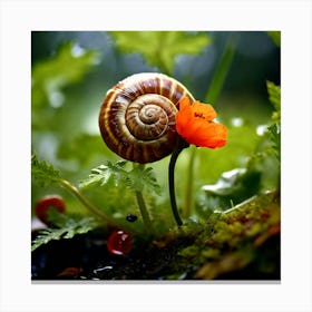 Snail On A Flower 9 Canvas Print