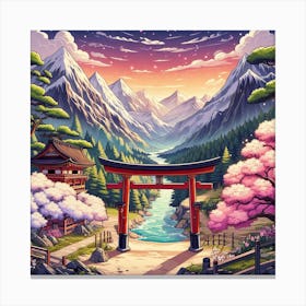 Japanese landscape 1 Canvas Print