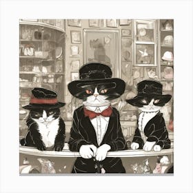 Cat In A Hat Canvas Print