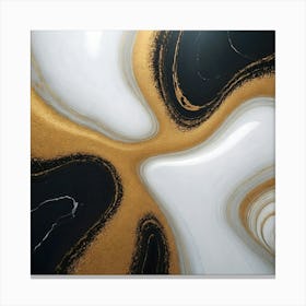 Abstract Gold And Black Swirls Canvas Print