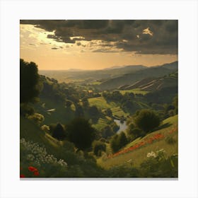 Valley With Poppies Canvas Print