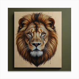 Lion Image Of Face Canvas Print