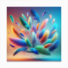 Colorful Feathers 2 Canvas Print