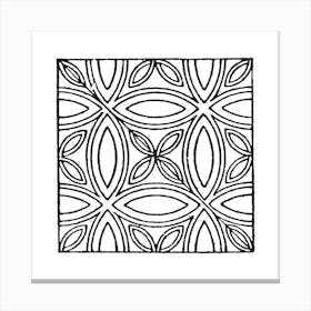 Geometric Pattern | Sketched Boho Tile Art Canvas Print